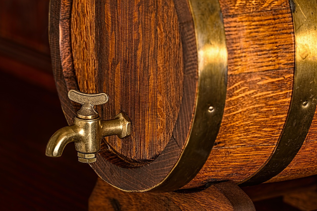 Vintage beer barrels